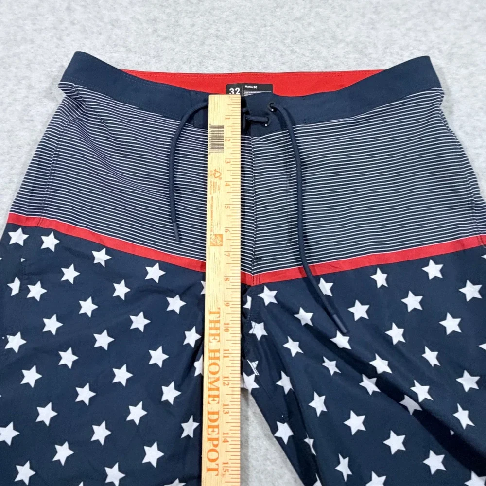 Hurley Board Shorts Mens 32 Navy Blue Stars Stripes Americana